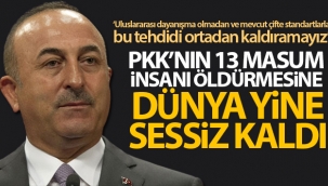 Bakan Çavuşoğlu: 'PKK'nın 13 masum insanı öldürmesine dünya yine sessiz kaldı'