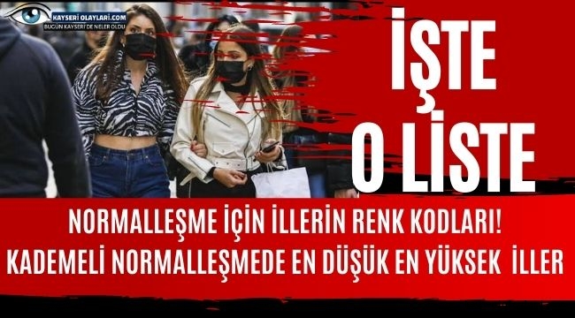 Normalleşme için illerin renk kodları! Kademeli normalleşmede en düşük en yüksek riskli iller hangileri?