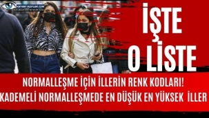 Normalleşme için illerin renk kodları! Kademeli normalleşmede en düşük en yüksek riskli iller hangileri?