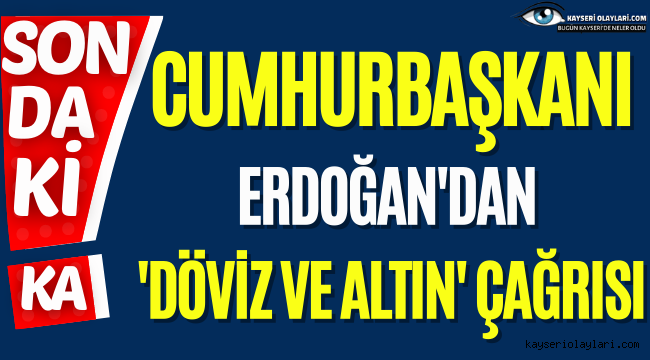 Cumhurbaşkanı Erdoğan'dan 'döviz ve altın' çağrısı