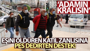 Eşini öldüren katil zanlısına adliye önünde arkadaşlarından şaşırtan destek