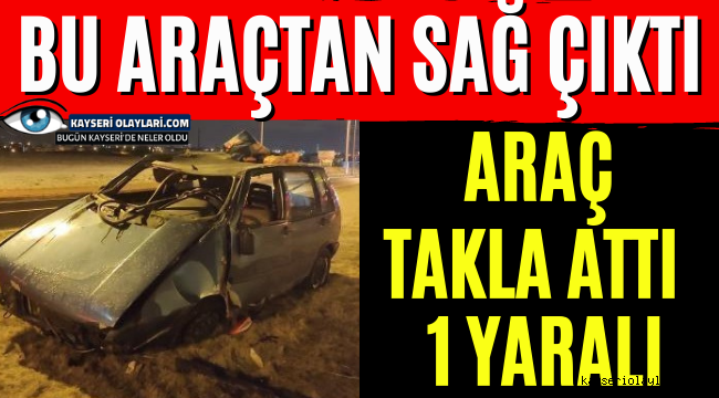 Kayganlaşan Yolda Araç Takla Attı: 1 Yaralı