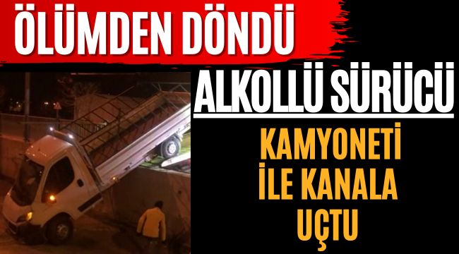 Ölümden Döndü! Alkollü Sürücü Kanala Uçtu!