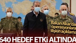 Bakan Akar: '640 hedef ateş altına alınmıştır'