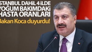 Bakan Koca, İstanbul dahil 4 ilde yoğun bakım yoğunluk oranlarını paylaştı