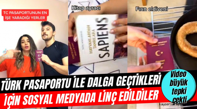 Türk pasaportunu aşağılayıcı video çektiler