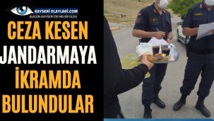 Ceza Kesen Jandarmaya İkramda Bulundular