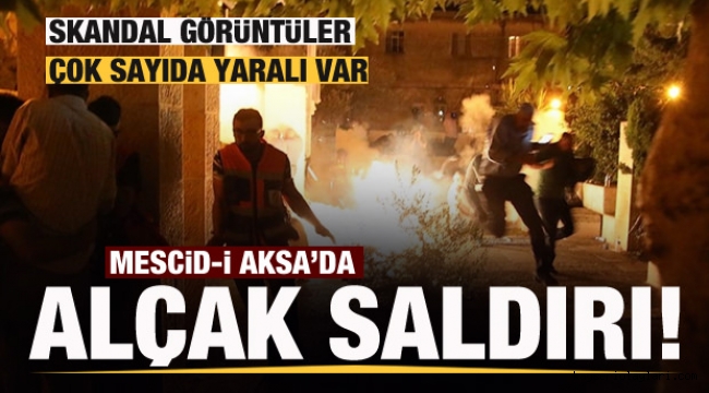 İsrail polisi, Mescid-i Aksa'ya girerek ses bombalarıyla cemaate saldırdı.