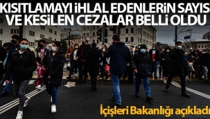 Kısıtlamayı ihlal edenlerin sayısı ve kesilen cezalar açıklandı