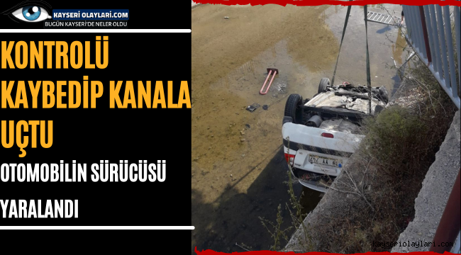 Kontrolü Kaybedip Kanala Uçtu
