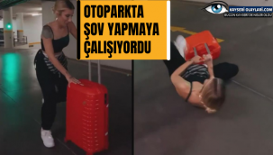 Otoparkta şov yapmaya çalışan İrem Derici, yere kapaklandı