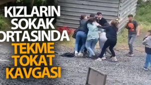 Sultangazi'de genç kızların tekme tokat kavgası kamerada