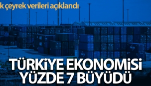 Türkiye ekonomisi ilk çeyrekte yıllık yüzde 7 büyüdü