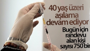 40 yaş üzeri aşılama devam ediyor: "Bugün için randevu alan kişi sayısı 750 bin"