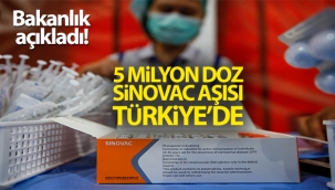 Bakanlık açıkladı! 5 milyon doz Sinovac aşısı Türkiye'de