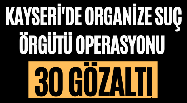 Kayseri'de Organize Suç Örğütü Operasyonu