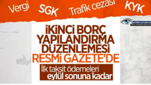 Vergi ve borç yapılandırması Resmi Gazete'de yayınlandı