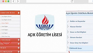 AÖL sınav giriş ekranı! 