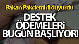 Destek ödemeleri bugün yatırılıyor!