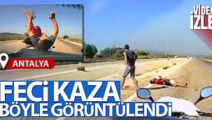 İki kişinin yaralandığı kaza anbean görüntülendi