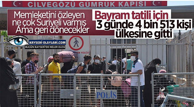 Suriyeli vatandaşların bayram hareketliliği başladı.
