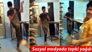 Van'da fırında rezalet! Mide bulandıran görüntüler... Fırında hamurla top gibi oynamışlar