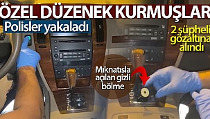 Zırhlı aracın mıknatısla açılan gizli bölmesinden silah ve uyuşturucu çıktı