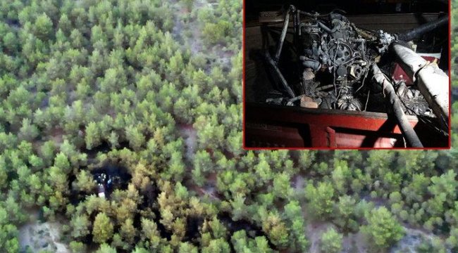Çanakkale'de düşen insansız helikopter ormanda yangın çıkarttı