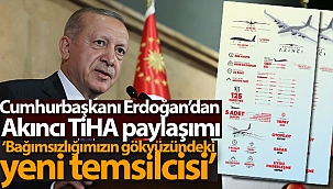 Cumhurbaşkanı Erdoğan'dan Akıncı TİHA paylaşımı