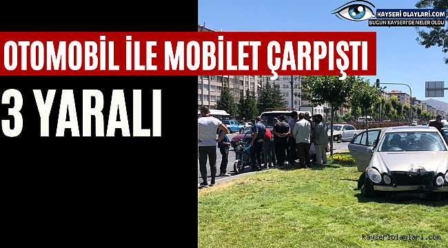 Kayseri'de mobilete Araç çarptı! 3 Yaralı