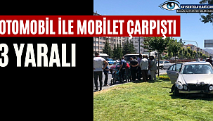 Kayseri'de mobilete Araç çarptı! 3 Yaralı