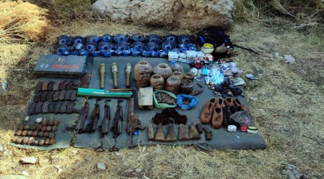 PKK'lı teröristlere ait silah, mühimmat ve el bombası ele geçti