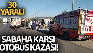 Uşak'ta otobüs şarampole yuvarlandı: 30 yaralı
