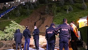 Mevlana Vadisi'ndeki toprak kayması korkuttu