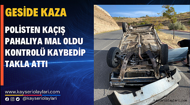 Polisten Kaçış Pahalıya Mal Oldu! Kontrolü Kaybedip Takla Attı 
