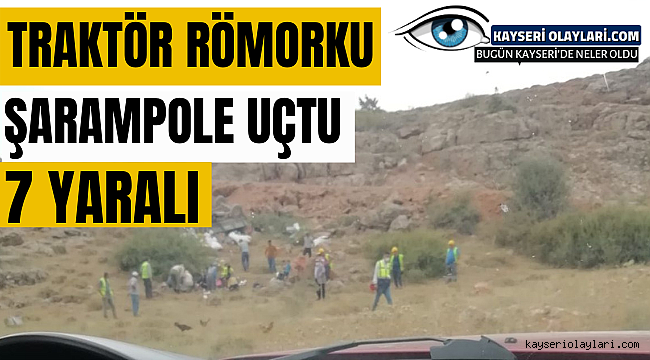 Traktör Römorku Şarampole Uçtu 7 Yaralı