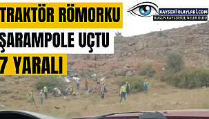 Traktör Römorku Şarampole Uçtu 7 Yaralı