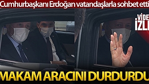 Cumhurbaşkanı Erdoğan kendisini selamlayan vatandaşlarla sohbet etti