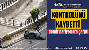 Kontrolünü Kaybetti Bariyerlere Çarparak Durdu 1 Yaralı