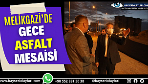 Melikgazi'de Gece Asfalt Mesaisi