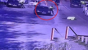 Saniye saniye görüntülendi! Kocaeli'de polis araçla birlikte sürüklendi