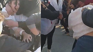 Arnavutköy'de liseli kız öğrencilerin kavgası kamerada