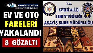 Ev ve Oto Fareleri Yakalandı 8 Gözaltı 