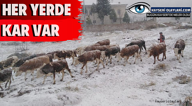 Kayseri'de Çoğu Yerde Kar Var! 