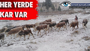 Kayseri'de Çoğu Yerde Kar Var! 