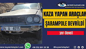 Kaza yapan araçlar şarampole devrildi 