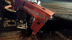  Kaza yapan traktör ikiye bölündü