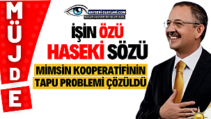 İşin Özü Haseki Sözü! Mimsin Kooperatifinin Tapu Problemi Çözüldü