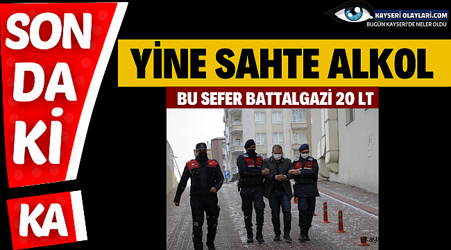 Kayseri'de, evinde 20 litre kaçak içki bulunan şüpheli yakalandı.