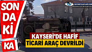 Kayseri Lisesi Önünde Araç Devrildi